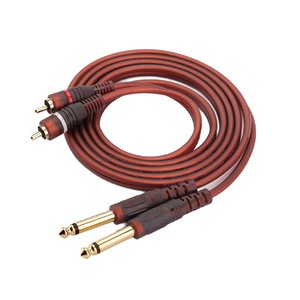 Cable de audio RCA a 6.35mm, doble macho, color clarete, para consola de mezcla de audio y video - Product Image 4