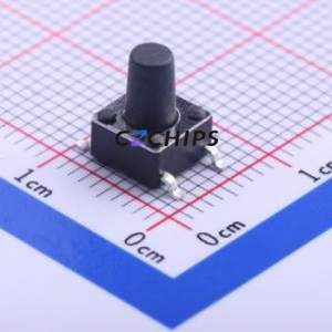 K2-1102SP-J4SC-04 Tactile Switch SMD-4P,6x6mm Switch Single Pole Single Throw Round Button 2.5N Vertical Mount - Product Image 1
