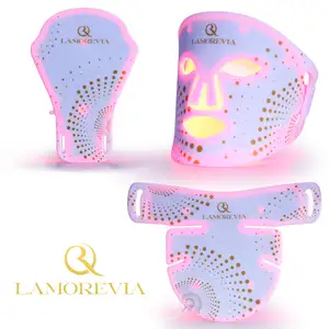LAMOREVIA Wireless Soft Silicone PDT Red Led Light Therapy Face Masks Flexible Beauty Soft Wrinkle Acne Removal Mask