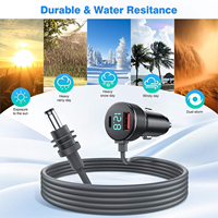 Cable de Alimentación para Auto Mindpure Starlink Mini, 12V-24V, Encendedor de Cigarrillos a Cable DC, IP68 Impermeable con Pantalla LED, 18AWG, Carga de 5A