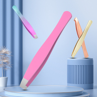 Pince à épiler pour cils miniatures personnalisées avec logo imprimé, en acier inoxydable, pour extensions de cils