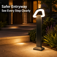 Lampe de balise extérieure étanche IP65 pour jardin et allée, en aluminium moulé sous pression et PC, 12W, finition gris sable, anti-rouille
