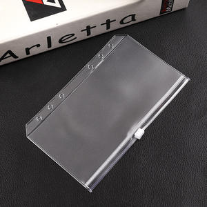 A6 6穴バインダーポケット 半透明PVC 防水 カードスリーブ フラット ルーズリーフ バインディング ジッパー式ポーチ - Product Image 2