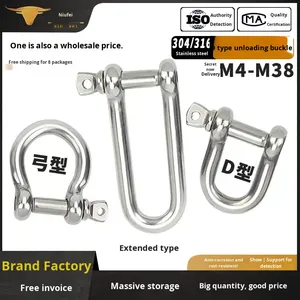 Grillete de elevación de acero inoxidable 304 con anillo en D de ojo, para cuerda de alambre y cadena, con forma de U y <span class=keywords><strong>herradura</strong></span> - Product Image 3