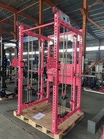 REYK Steel Smith Machine Squat Rack Cable Crossover Power Rack 75kg Weight Stack for Biceps/Triceps Training Universal Use