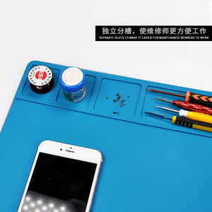 <span class=keywords><strong>Tapis</strong></span> isolant en silicone pour réparation de téléphones portables, soudure de circuits imprimés, démontage, avec fentes de rangement - Product Image 3
