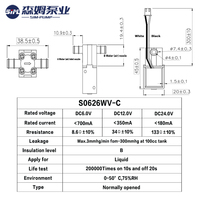 Katup Elektromagnetik Mikro SIM S0626WV-C DC 12-14V 2-Arah 1/4 inci Presisi Tinggi OEM Formula Maker Dispenser Air