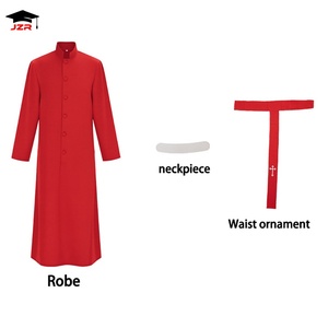 Robe <span class=keywords><strong>de</strong></span> chœur romaine mate disponible en 3 couleurs, <span class=keywords><strong>soutane</strong></span> simple boutonnage pour adulte, en promotion - Product Image 4