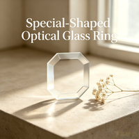 Industrial Special Shaped Optical Glass Ring Inner Length 15mm Outer Length 20mm for Optical Surveying Measuring Instrument