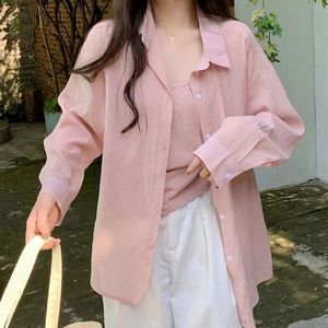 Trendy Chic Elegant White Lightweight Sun Protection Blouse Designer <strong>Women's</strong> <strong>Overshirt</strong>/Thin Cover-Up Top for Spring 2026 - Product Image 3