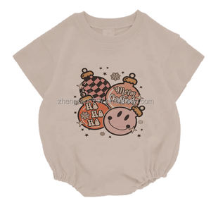 High Quality <strong>Teen</strong> Children's Clothing Boys and Girls OMG Santa Printed Romper Kids White Bubble <strong>Onesie</strong> - Product Image 3