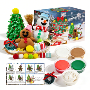 Kit de Arcilla Seca al Aire para Manualidades Navideñas, Arcilla de Modelar No Tóxica para Niños, Manualidades de Hombre de Nieve y Galleta de Jengibre, Regalo Educativo Navideño para Niños y Niñas - Product Image 1