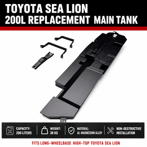 Réservoir <span class=keywords><strong>de</strong></span> carburant à autonomie étendue JK 200L HiAce/Granvia Al-Mg Siphon, kit <span class=keywords><strong>de</strong></span> fixation OEM, plaque latérale <span class=keywords><strong>de</strong></span> 3 mm, pour fourgonnette commerciale et transport en flotte - Product Image 1