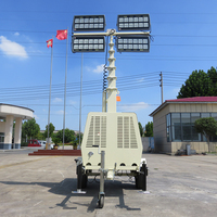Promotion : Tour d'éclairage mobile portable 4*400W à LED pour remorque, avec générateur diesel hydraulique, pour engins de construction