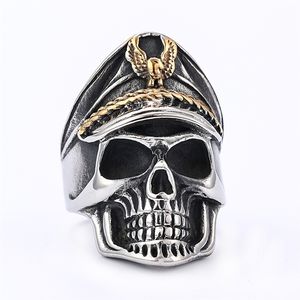 Anneaux de mode en gros de style punk, crâne, vétéran de la Seconde Guerre mondiale, marine, bijoux fins pour hommes et femmes - Product Image 2