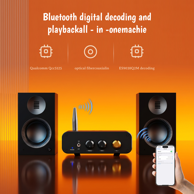 Digital Amp Recordio Professional Home 2.1 Channel High Power HiFi Digital Audio Sound Amplifier Subwoofer Receivers Aluminium