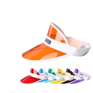 Casquette personnalisable avec logo, élastique réglable, en PVC transparent, protection UV, casquette pare-soleil - Product Image 1