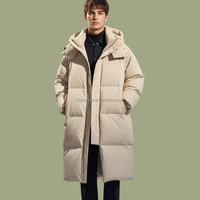 Manteau d'hiver long à capuche surdimensionné en duvet de canard blanc à 90 % pour homme, personnalisé ODM/OEM, pour blouson matelassé, par un fournisseur d'usine de créateurs