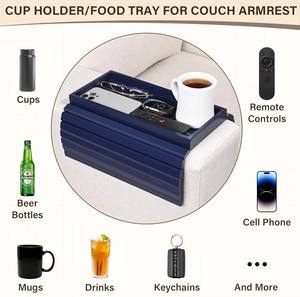 Plateau de canapé en bambou, plateau <span class=keywords><strong>anti</strong></span>-chute pour accoudoir de canapé, plateau pliable pour accoudoir de canapé, table d'accoudoir pour manger, boire, collations - Product Image 5