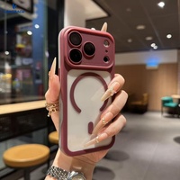 Casing iPhone 17 Pro Estetis Tpu Pengisian Daya Nirkabel Transparan Magnetik