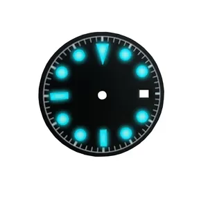 Wholesaler Watch Accessories parts Dial 30.5mm Literally Suitable for Swiss 2824 Automatic Movement Blue Glow Dial