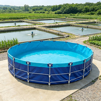 Bassin pliable rond en bâche PVC de 5000 litres, durable, grand format, pour usage commercial et agricole, pour l'élevage de poissons