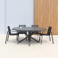 Table et chaise pliantes en aluminium antirouille, design nordique moderne, mobilier d'extérieur pour hôtel, villa, hôpital, parc