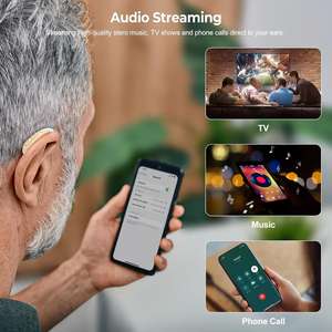 เครื่องควบคุมแอปแบบชาร์จไฟได้16ช่องสัญญาณเครื่องช่วยฟังดิจิตอล BTE RIC สำหรับผู้สูงอายุที่มีฟังก์ชั่นการสตรีมเสียง - Product Image 3