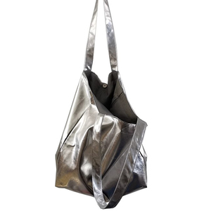 <span class=keywords><strong>Bolso</strong></span> de Mano de Cuero Vegano PU Plateado Metálico Dorado de Moda con Logotipo Personalizado, <span class=keywords><strong>Bolso</strong></span> de Hombro Tipo Tote para Mujer - Product Image 5