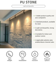 Panneau mural en pierre de roche PU modèle 3D avec décoration extérieure auto-adhésive facile à installer pour la maison