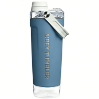 Shaker à protéines isotherme sous vide 20oz en acier inoxydable avec mélangeur anti-fuite et compartiment inférieur pour suppléments