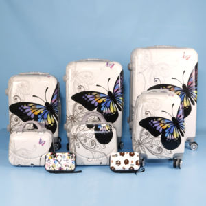 Atacado Impresso Carrinho De Borboleta Cinza Escuro 12/14/16/20/24/28 Polegada ABS + PC Bagagem Personalizada para Meninas - Product Image 2