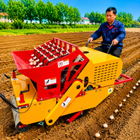 Machine à planter l'ail montée sur tracteur avec espacement réglable entre les rangs