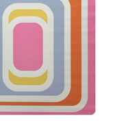Alas Mahjong Geometris Retro Penutup Meja Anti-selip Bergaris Warna-warni untuk Dekorasi Pesta Permainan Mahjong Amerika