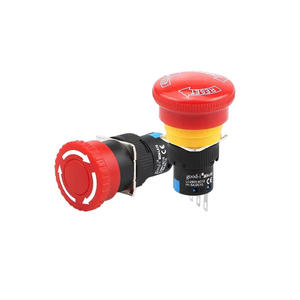 Interruptor de Botón de Parada de Emergencia con Bloqueo Automático LA16, Cabeza de Hongo de 16 mm para Máquinas Herramienta Industriales - Product Image 2