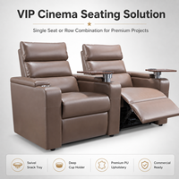 Fauteuil inclinable électrique à double moteur, réglable de 110 à 160 degrés, siège de cinéma VIP en cuir avec porte-gobelet et tablette, pour salon moderne