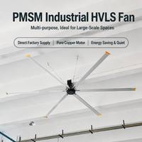 6m 110V/220V/380V Hochleistungs-HVLS-Axiallüfter 1,3kW 5 Flügel 13000m/min DOPPEL-KUGELLAGER Aluminiumbeschichtetes Zink