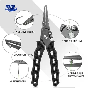 Spring Loaded Non-slip Handle Differentiated Serrated Jaws Firmly Hold Different Objects Split Ring Fishing Pliers Hook Remover