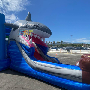 Casa de rebote inflable de tiburón comercial tobogán de agua Combo Jumping Castle <span class=keywords><strong>Shark</strong></span> Themed Bouncy House Slide para alquiler de fiestas de niños - Product Image 4