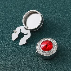 Nouveaux couvercles de boutons européens et américains Couvertures de boutons en strass Boutons de fleurs en cuivre en alliage de cristal transfrontalier - Product Image 3