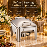 Luxe chafing dish voor catering buffet, hoogwaardig roestvrij staal, voedselwarmers