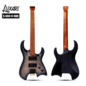Nieuwe headless elektrische gitaar S-G62-OEM, fabrieksgemaakt, body van moerasas en mahonie, verstelbare stembrug, 3-weg schakelaar, 6 stalen snaren - Product Image 5