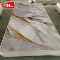 Panneaux muraux décoratifs en plastique de feuille de marbre de PVC de panneau UV complet du grain 1220mm * 2440mm