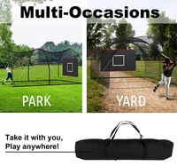 Cage de frappe de baseball portable avec porte amovible pour l'entraînement individuel en extérieur