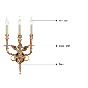Customizable French Style Classic Antique Brass Angel <strong>Candle</strong> <strong>Wall</strong> <strong>Lights</strong> Indoor - Product Image 4
