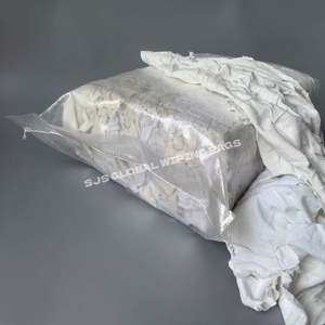 Trapos Reutilizables Blancos 100% Algodón, Trapos de Limpieza de Felpa de Algodón, Trapos de Algodón para Limpieza - Product Image 1