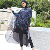 MOTIVE FORCE Maillots de bain islamiques de plage de haute qualité, 4 pièces, protection solaire, logo personnalisé, burkini modeste, maillot de bain musulman, burkini