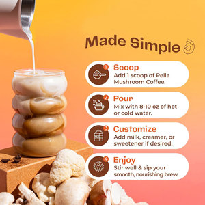 Biochealth 10 em 1 cogumelo café mistura suplemento para adultos com juba de leão Cordyceps cauda de Turquia para a digestão apoio - Product Image 2