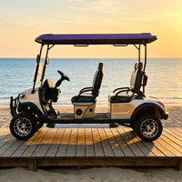 Voiturette de golf électrique tout-terrain personnalisée, 72V, lithium, 4 places, avec pneus larges, pour terrains de golf et clubs