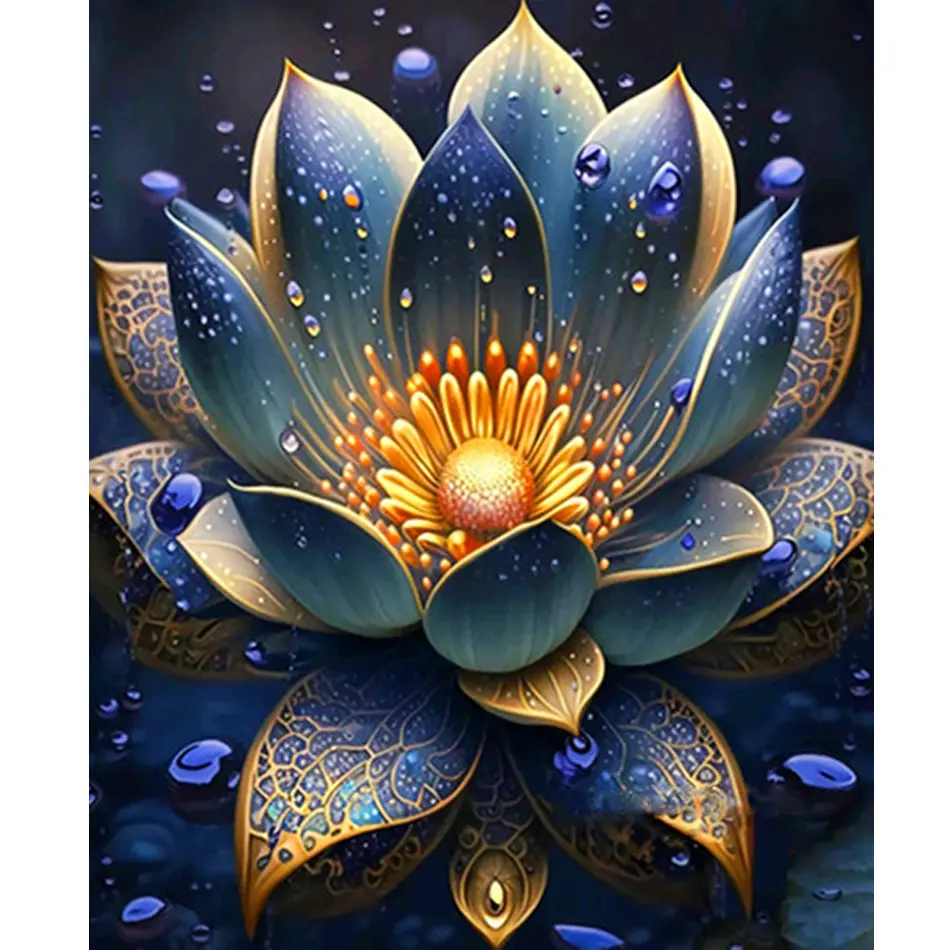 Diy Painting By Numbers For Adults Kits Fantasy Lotus Flower Picture With Numbers Diy Gift Handwork Unique Gift For Home